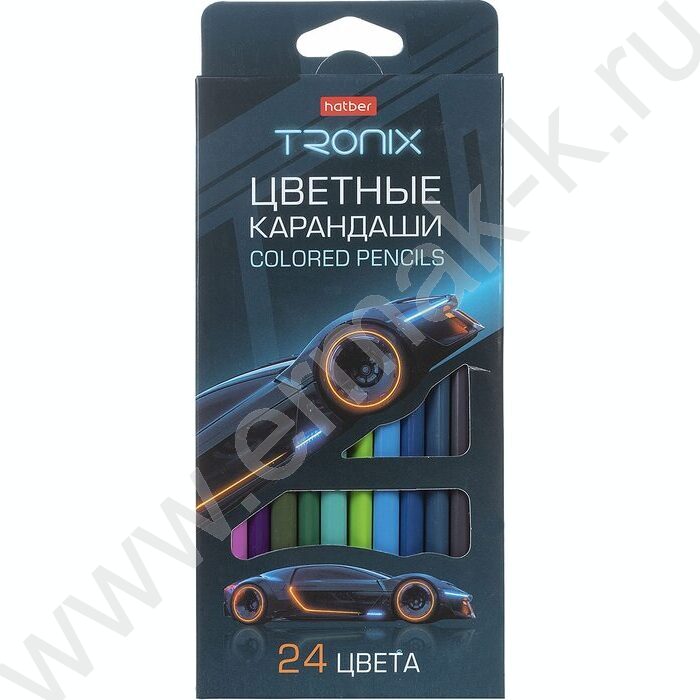 Карандаши  24цв Tronix /трехгранные /карт. короб с европодвесом NEW | Фото 1