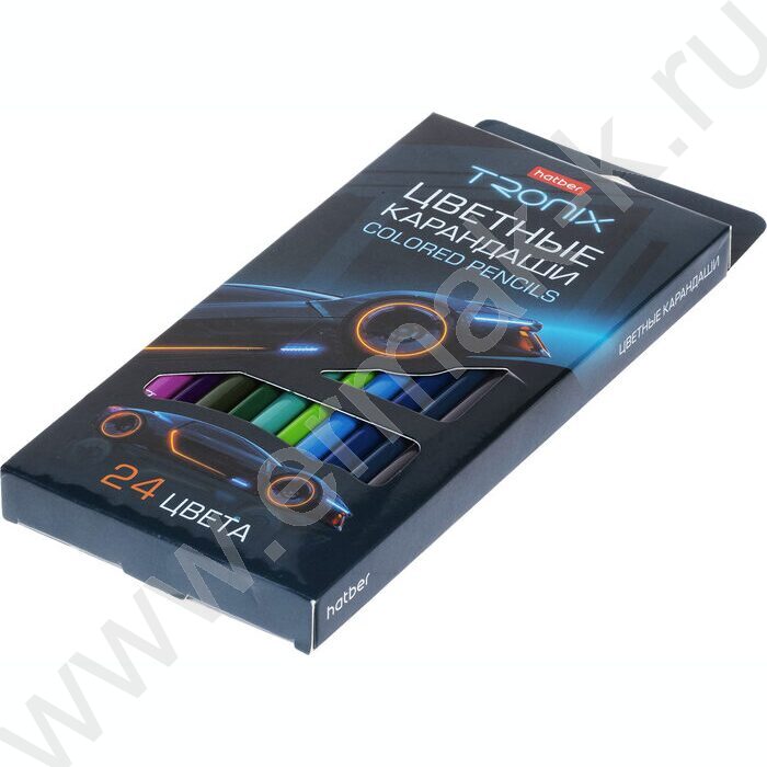 Карандаши  24цв Tronix /трехгранные /карт. короб с европодвесом NEW | Фото 2