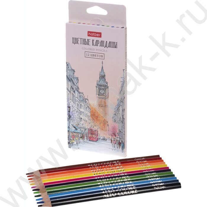 Карандаши  12цв Alto colore /трехгранные /мягкий стержень /карт. короб с европодвесом NEW | Фото 3