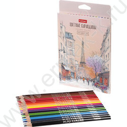 Карандаши  18цв Alto colore /трехгранные /мягкий стержень /карт. короб с европодвесом NEW | Фото 3