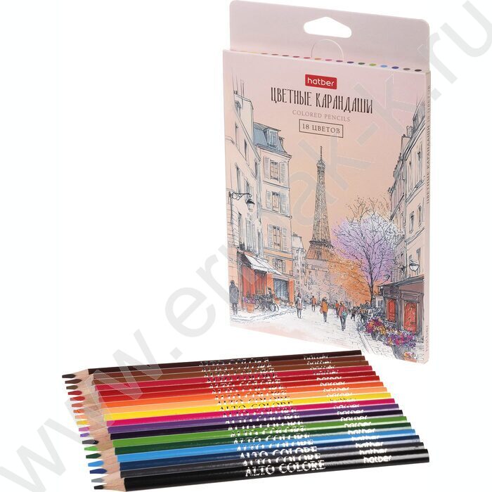 Карандаши  18цв Alto colore /трехгранные /мягкий стержень /карт. короб с европодвесом NEW | Фото 3