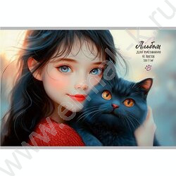 Альбом д/рисования 40л "Девочка и зверята" ассорти NEW | Фото 3