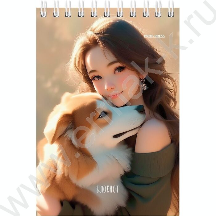 Блокнот  40л А6 спираль "Девушки и питомцы-2" ассорти NEW | Фото 3