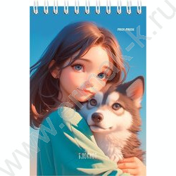 Блокнот  40л А6 спираль "Девушки и питомцы-2" ассорти NEW | Фото 4