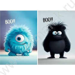 Блокнот  48л А7 склейка "Цветные монстрики-3" NEW | Фото 1