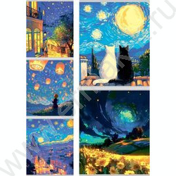 Тетрадь  48л клетка "Вдохновение искусством" /софт-тач,тисн.фольгой/ 5видов NEW | Фото 1