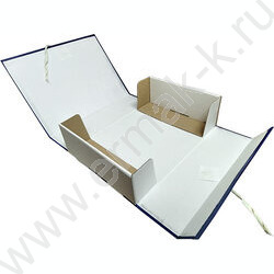 Короб архивный  30мм б/вин, 2 завязки складной /синий NEW | Фото 2