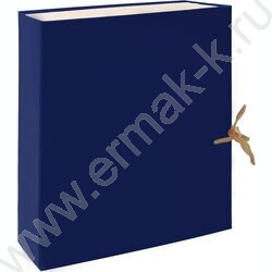 Короб архивный  50мм б/вин, 2 завязки складной /синий NEW | Фото 1