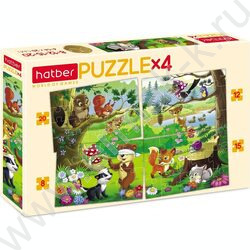 Пазлы   4в1 Лесные жители 8-12-15-20эл NEW | Фото 1
