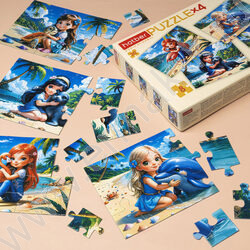 Пазлы   4в1 Тропические друзья 8-12-15-20эл NEW | Фото 4