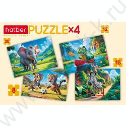 Пазлы   4в1 Спортивное сафари 8-12-15-20эл NEW | Фото 2