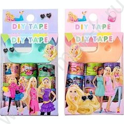 Набор декоративных клейких лент Куклы 12шт 1см*2,5м, диспенсер в комплекте, ассорти 2 дизайна NEW | Фото 1