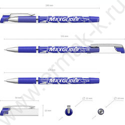 Ручка шар MaxGlider® Stick&Grip 0,7мм, синяя NEW | Фото 3