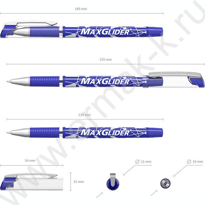 Ручка шар MaxGlider® Stick&Grip 0,7мм, синяя NEW | Фото 3