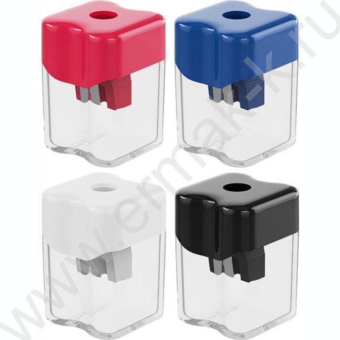 Точилка 1отв. пластик Wave Mini, Classic /с контейнером /ассорти NEW | Фото 1