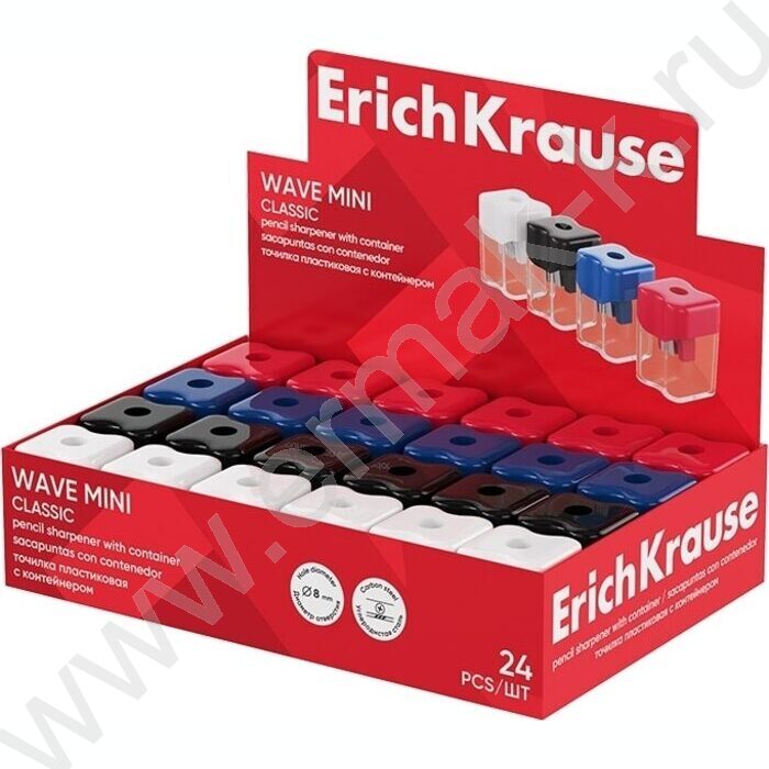 Точилка 1отв. пластик Wave Mini, Classic /с контейнером /ассорти NEW | Фото 2