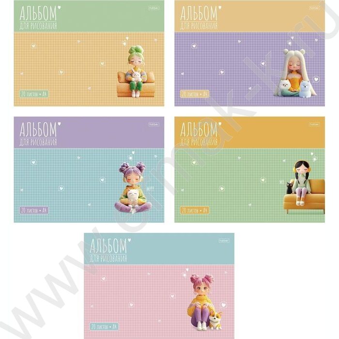Альбом д/рисования 20л "Уютные моменты" /тиснение/ ассорти NEW | Фото 1