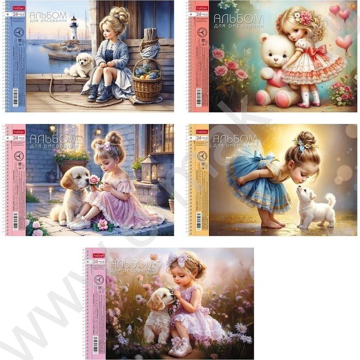 Альбом д/рисования-спираль 24л "Нежная любовь" /перфорация / 5видов NEW | Фото 1