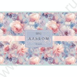 Альбом д/рисования 32л "Flora"/ламинац.SOFT-TOUCH/ ассорти NEW | Фото 3