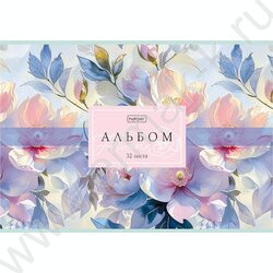 Альбом д/рисования 32л "Flora"/ламинац.SOFT-TOUCH/ ассорти NEW | Фото 4