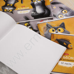 Альбом д/рисования 32л "Пушистый философ" /тиснение/ 5видов NEW | Фото 8
