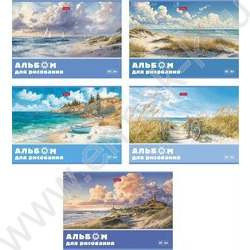 Альбом д/рисования 40л "Светлые горизонты" /тиснение/ 5видов NEW | Фото 1