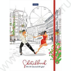 Скетчбук  80-50л А5 спираль закрытая "Романтическая прогулка" тв.обл.с клапаном на резинке,без л NEW | Фото 1