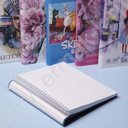 Скетчбук  80 А5 спираль закрытая "КотоБанда" тв.обл.Soft-touch,без линовки 100г/кв.м NEW | Фото 3