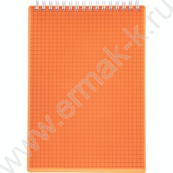 Блокнот  80л А5 спираль/пл.обл. "LINE NEON Оранжевый" NEW | Фото 1