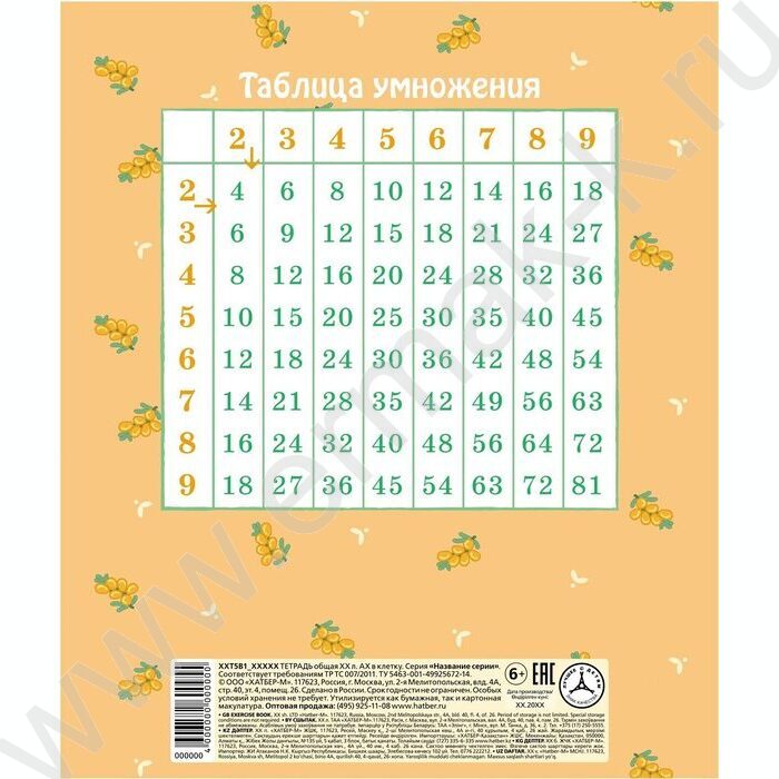 Тетрадь  12л клетка "Berri-Фрутоняшки" /тиснение/ 5видов NEW | Фото 7