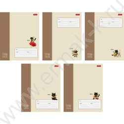 Тетрадь  18л клетка "ЖЖ-МЯУ" /тиснение/ 5видов NEW | Фото 1