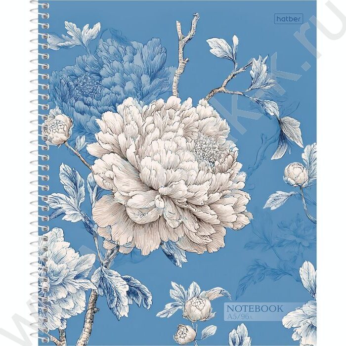 Тетрадь  96л клетка/спираль "Королевские пионы" /мат.лам/ ассорти NEW | Фото 2