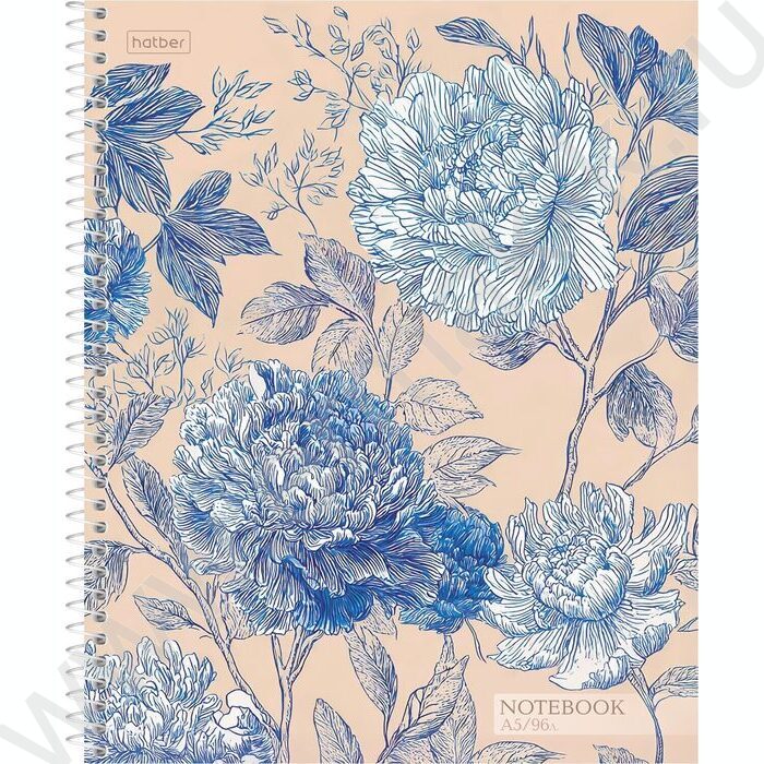 Тетрадь  96л клетка/спираль "Королевские пионы" /мат.лам/ ассорти NEW | Фото 3