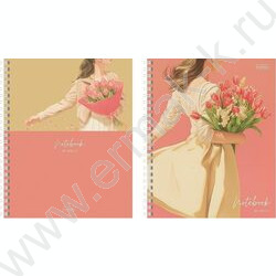 Тетрадь  96л клетка/спираль/перфорация на отрыв/многоцветный срез "Весенняя нежность" /ламинация NEW | Фото 1