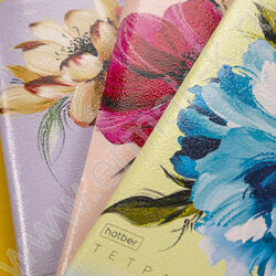 Тетрадь  96л клетка "Красочные лепестки" /тиснение/ 5видов NEW | Фото 8