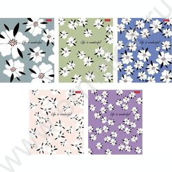 Тетрадь  96л клетка "Музыка цветов" /тиснение/ 5видов NEW | Фото 1