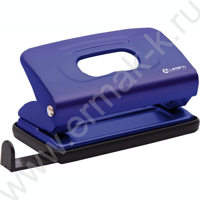Дырокол  10л метал Mettallic /линейка/ синий | Фото 1
