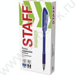 Ручка шар 0,7мм, линия письма 0,35мм, "Manager OBP-10" синяя /с грипом | Фото 7