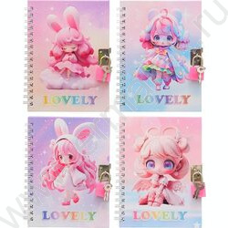 Блокнот  48л 15*11см "Девочка-Lovely" эамочек,спираль,блок-клетка NEW | Фото 1