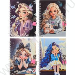 Блокнот  48л 18*12см "Девочка" эамочек,спираль,блок-клетка NEW | Фото 1