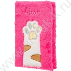 Блокнот  80л 21*15см "Лапка" /цветная, меховая обложка с аппликацией NEW | Фото 2