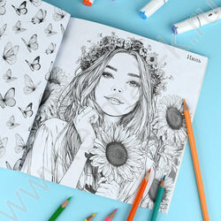 Раскраска 215*215 Красивые девушки.Симфония года NEW | Фото 9