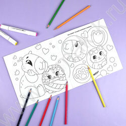 Раскраска 215*215 У меня лапки.Капибары и котики NEW | Фото 4