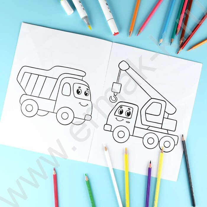 Раскраска 215*280 Моя первая раскраска.Весёлый транспорт NEW | Фото 4