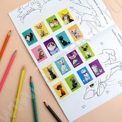 Раскраска 165*235 Породы.Коты с наклейками NEW | Фото 5