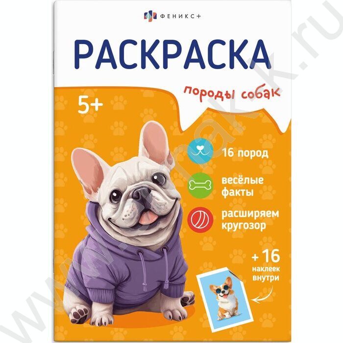 Раскраска 165*235 Породы.Собаки с наклейками | Фото 1