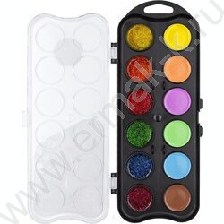 Акварель медовая 12цв  Фантазия (с блестками + пастельные) б/кисточки п/у европодвес NEW | Фото 2