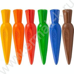 Мелки восковые  6цв Кроха /фигурные "Морковки" / европодвес NEW | Фото 1