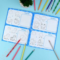 Раскраска 200*260 Рисуем за 4 шага.32 животных NEW | Фото 4