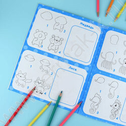 Раскраска 200*260 Рисуем за 4 шага.32 животных NEW | Фото 6